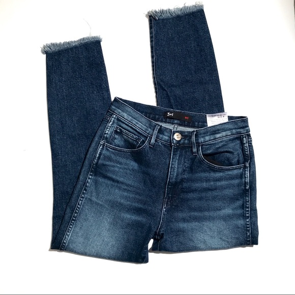 3x1 NYC | straight authentic crop raw hem jeans - Picture 2 of 8